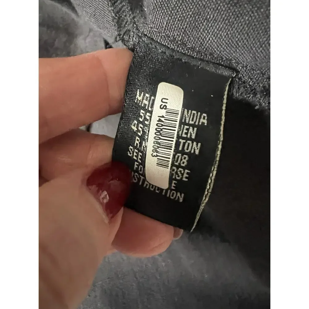 J. PETERMAN Dark Gray Floral Embroidered Bohemian Peasant Tunic Blouse Top Sz L - Picture 10 of 12